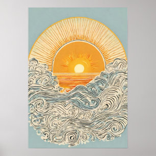 Sonnenstrahlen an der Wand Kunstposter Poster