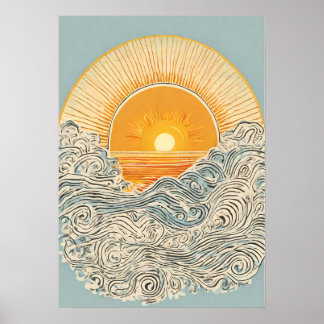 Sonnenstrahlen an der Wand Kunstposter Poster
