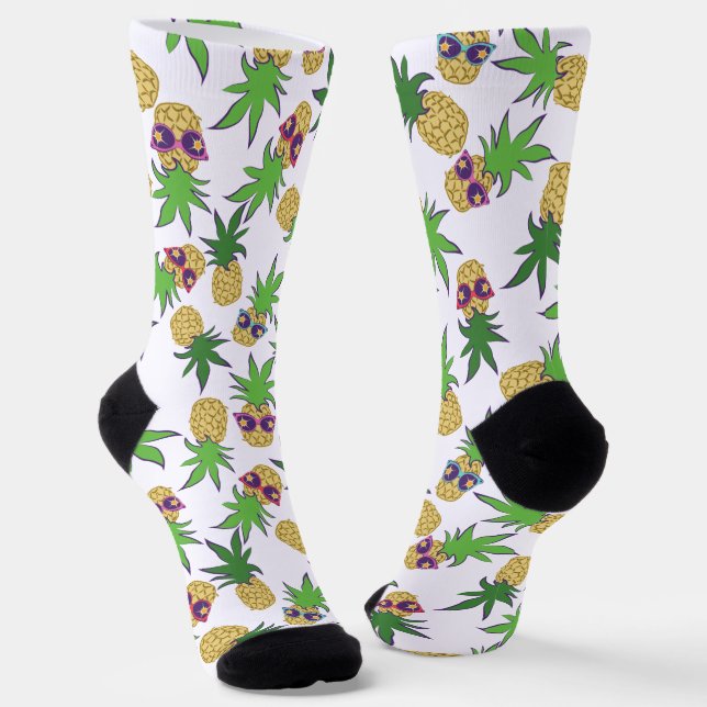 Sonnenstrahlen Ananas Grafisches Muster Socken (Gewinkelt)