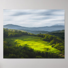 Sonnenstrahlen auf Terrassen Poster