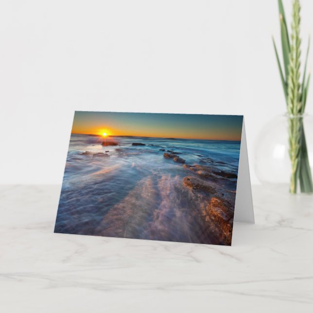 Sonnenstrahlen erhellen den Pazifischen Ozean Karte (Vorderseite)