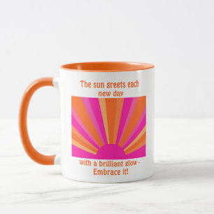 Sonnenstrahlen, heiß rosa Orange und Gelb Tasse