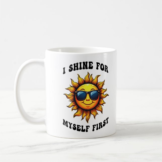 Sonnenstrahlen - ich sage für mich selbst kaffeetasse (Links)