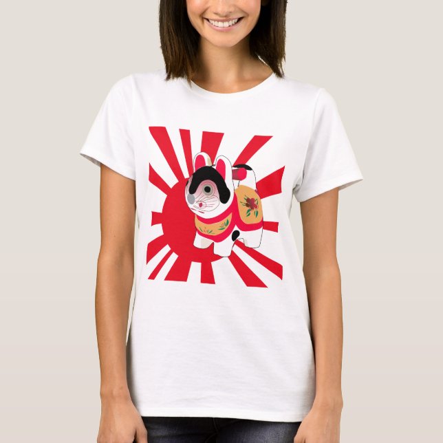 Sonnenstrahlen kawaii Cartoon kitty japanese Lucky T-Shirt (Vorderseite)