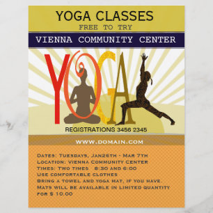 Sonnenstrahlen Sport Fitness Yoga-Übungen Customiz Flyer