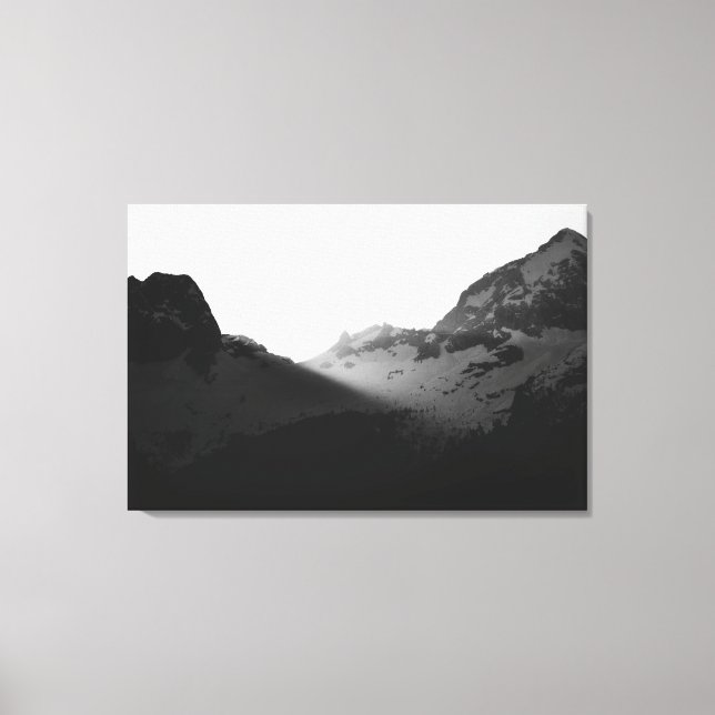 Sonnenstrahlen über den Bergen Leinwanddruck (Vorderseite)