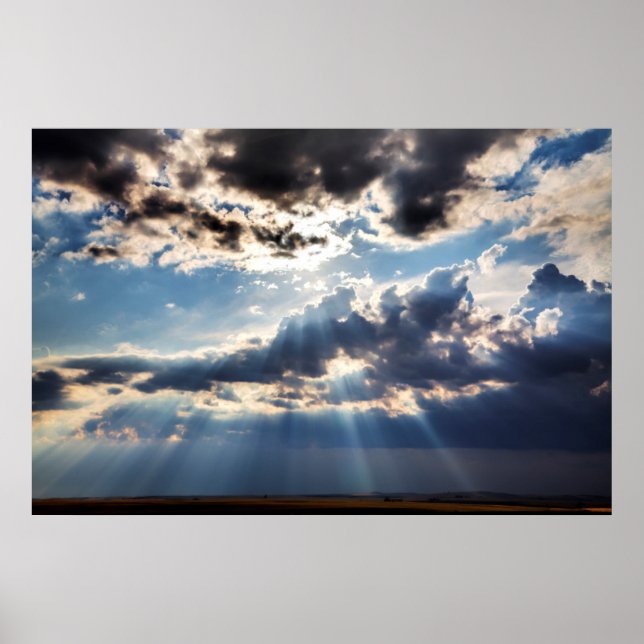 Sonnenstrahlen von oben poster (Vorne)