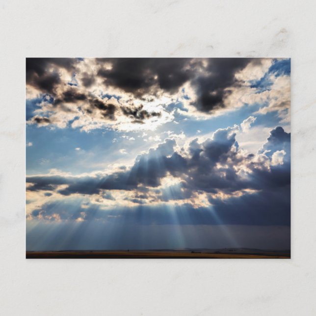 Sonnenstrahlen von oben postkarte (Vorderseite)