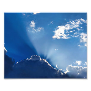 Sonnenstrahlen Wandkunst Blauer Himmel Minimalisti Fotodruck