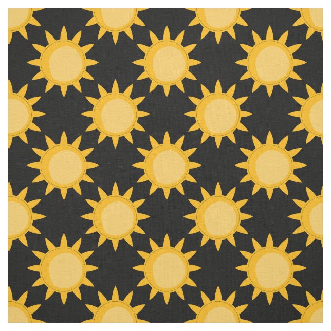 Sonnenstrahlung auf schwarzem Muster Stoff (Muster)