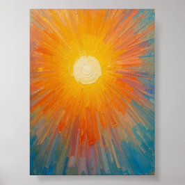 Sonnenstrahlung über einem riesigen blauen Himmel Poster