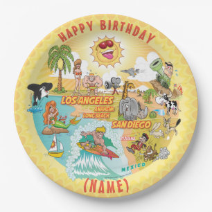 Sonnenstrand California Birthday Plate Pappteller
