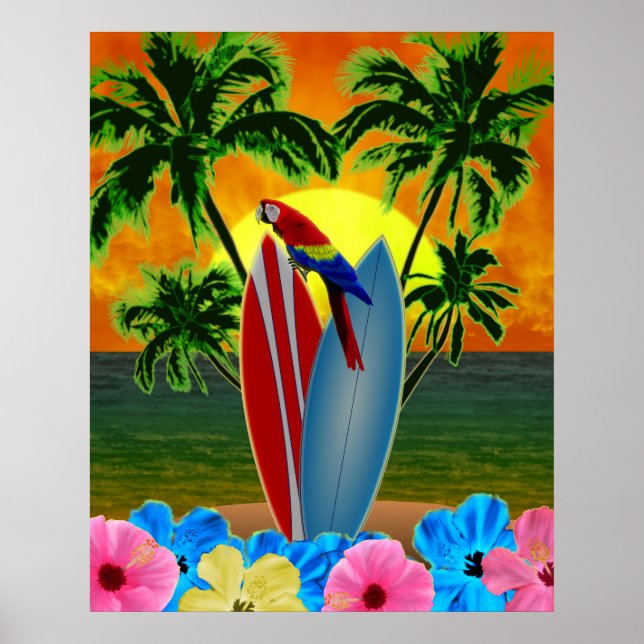 Sonnenstrand Surfen Poster (Vorne)
