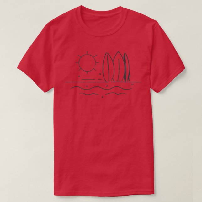 Sonnenstrand und Surfbretter Geschenkidee T-Shirt (Design vorne)