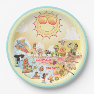 Sonnenstrand von Kalifornien Pappteller