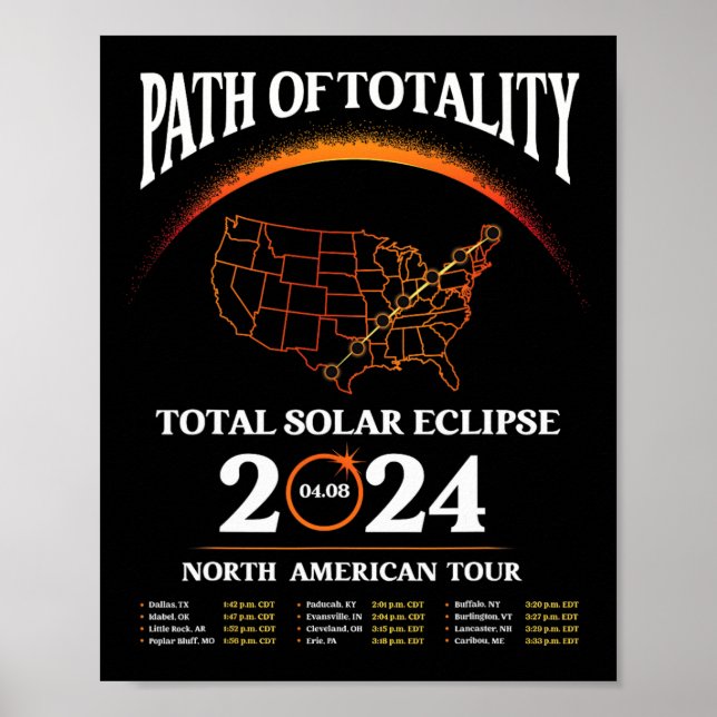 Sonnenstraße des Totality Solar Eclipse April Poster (Vorne)