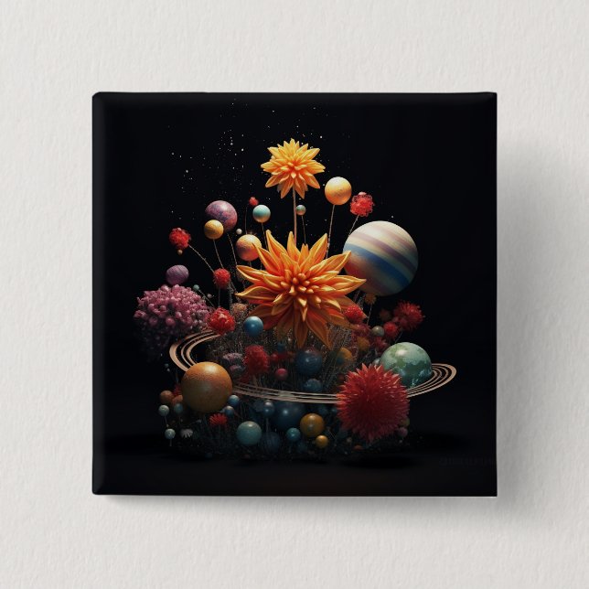 Sonnensystem 15cm Square Abzeichen Button (Vorderseite)