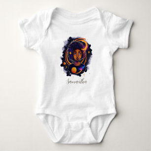 Sonnensystem Afro Frau Baby Strampler
