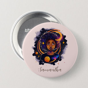 Sonnensystem Afro Woman Button