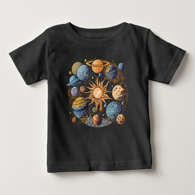 Sonnensystem Baby T-shirt (Vorderseite)