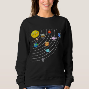 Sonnensystem Farbiges T-Shirt Realistische Raumpla Sweatshirt