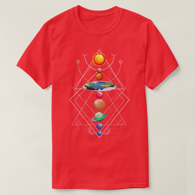 Sonnensystem flache Erde I Liebe Mein Planet Weltr T-Shirt (Design vorne)