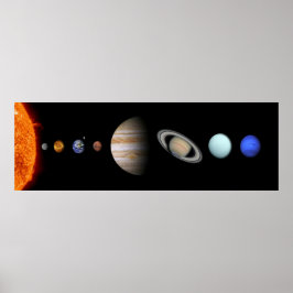 Sonnensystem im Panoramastil Poster