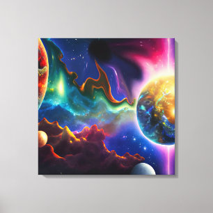 Sonnensystem in Blackhole Stretched Leinwand