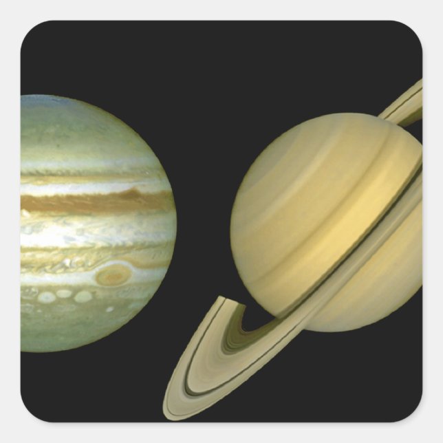 Sonnensystem ~ Long View Quadratischer Aufkleber (Vorderseite)