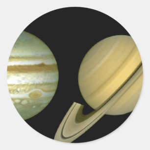 Sonnensystem ~ Long View Runder Aufkleber