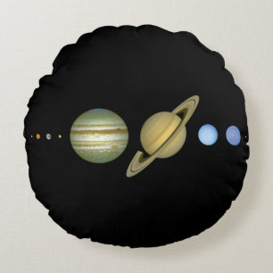 Sonnensystem ~ Long View Rundes Kissen