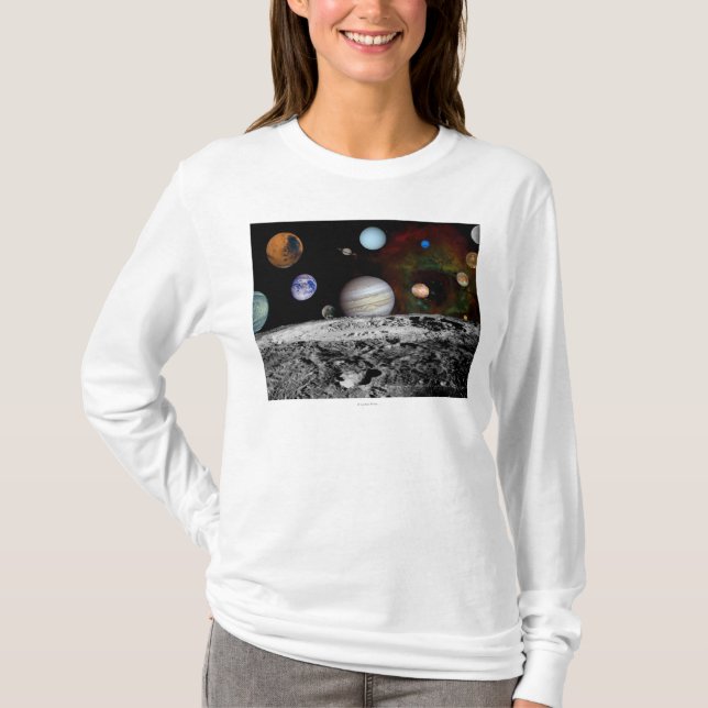 Sonnensystem-Montage der Voyager-Bilder T-Shirt (Vorderseite)