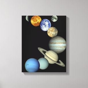 Sonnensystem-Montage Leinwanddruck
