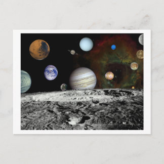 Sonnensystem-Montage Postkarte