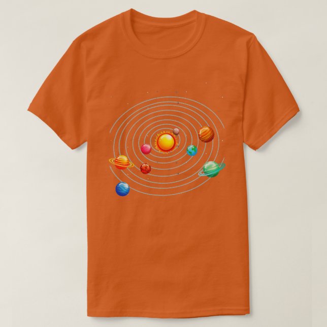 Sonnensystem Planet Bahn Astronomie Galaxy Scien T-Shirt (Design vorne)