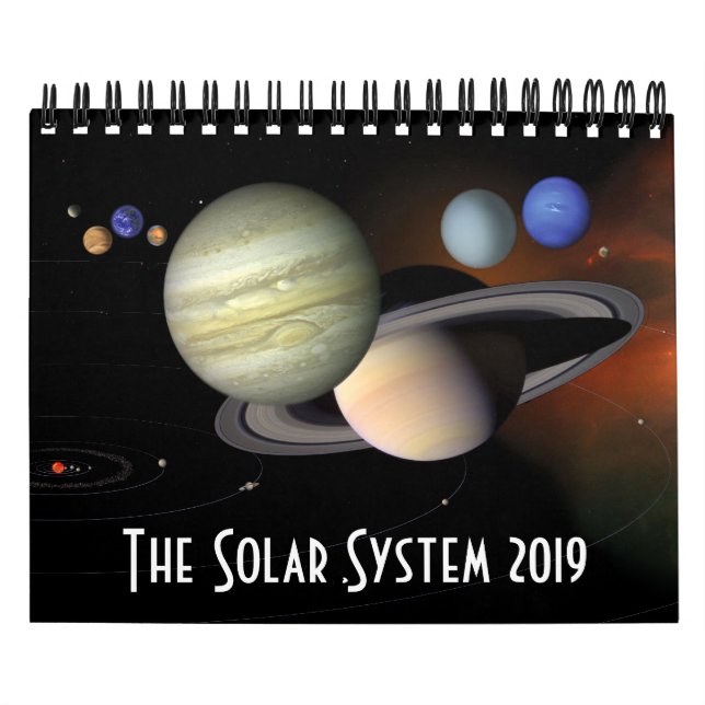 Sonnensystem-Planeten-Raum-Astronomie 2019 Kalender (Titelbild)