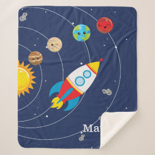 Sonnensystem-Planeten Rocketship Raum-Astronaut Sherpadecke