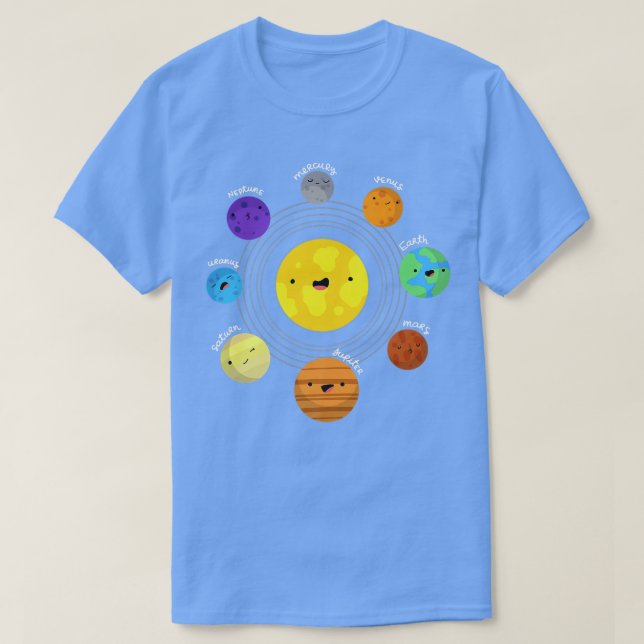 Sonnensystem Planeten Shirt Earth Moon Sun Space S (Design vorne)
