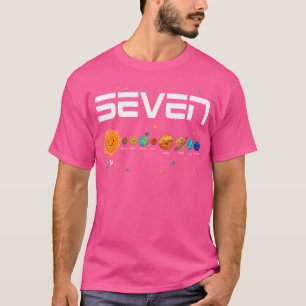 Sonnensystem Planeten Sieben 7 Jahre Alt 7. Geburt T-Shirt