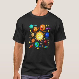 Sonnensystem Planeten Wissenschaft Weltraum Jungen T-Shirt