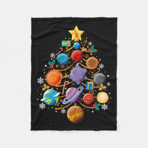 Sonnensystem Planets Christmas Tree Astronomie Xma Fleecedecke
