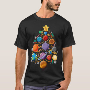 Sonnensystem Planets Christmas Tree Astronomie Xma T-Shirt