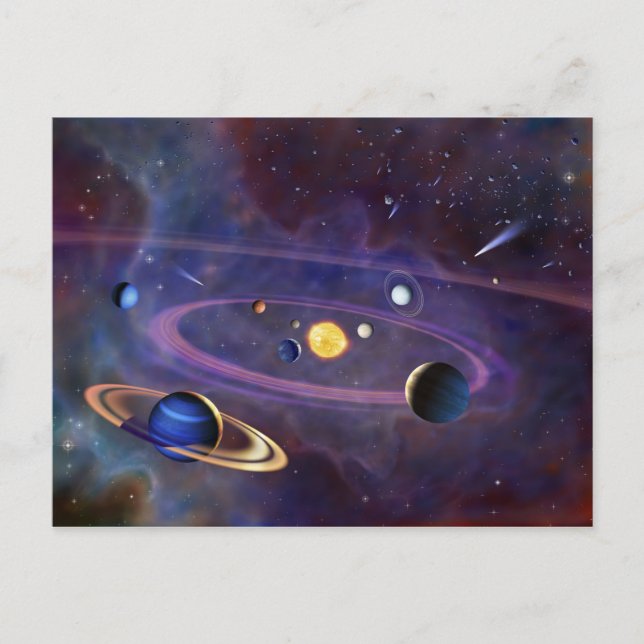 Sonnensystem Postkarte (Vorderseite)