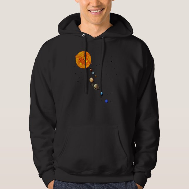Sonnensystem Realistische Weltraumplaneten Bildung Hoodie (Vorderseite)