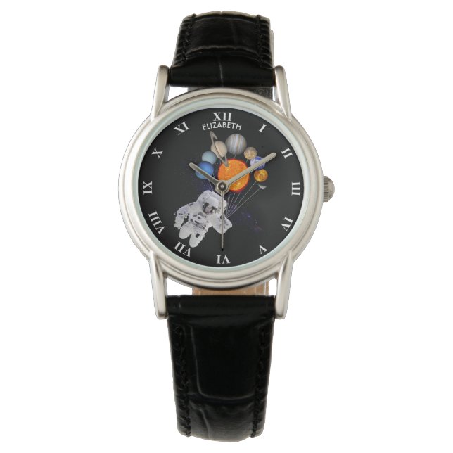 Sonnensystem Sonnensysteme Astronauten Milchstraße Armbanduhr (Vorderseite)