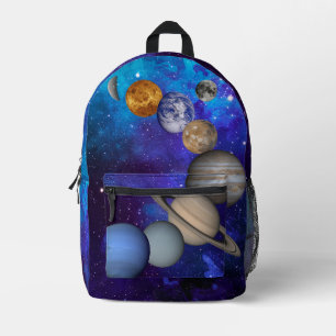 Sonnensystem - Unsere Planeten auf dem tiefblauen Bedruckter Rucksack