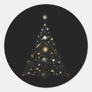 Sonnensystem Weltraum Planeten Weihnachtsbaumlicht Runder Aufkleber