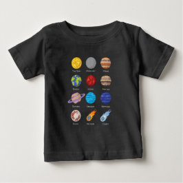 Sonnensystem, zeichnend Cartoon der Planeten Baby T-shirt
