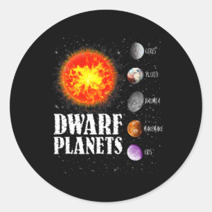 Sonnensystem - Zwergplaneten - Geschenk für Shirt Runder Aufkleber
