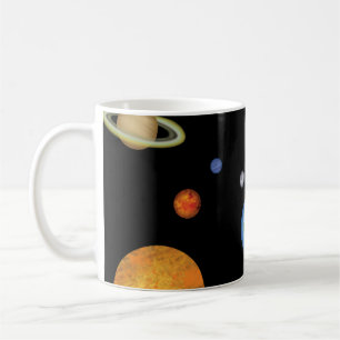 Sonnensysteme im tiefen dunklen Raum Kaffeetasse